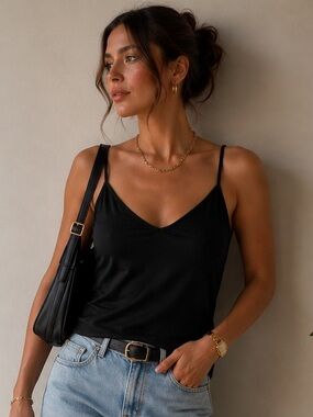 NWT BCBGMaxAzria Ribbed Black Tank